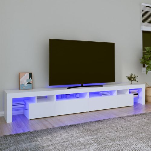 Szafka pod TV z oświetleniem LED, biała, 260x36,5x40 cm na Arena.pl