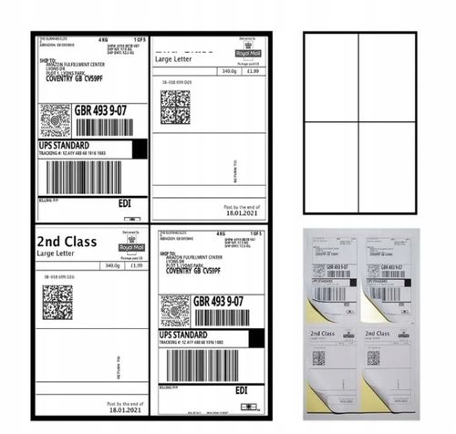 Etykiety samoprzylepne A4 100 arkuszy 105x148mm do DRUKARKI Matowy Papier na Arena.pl