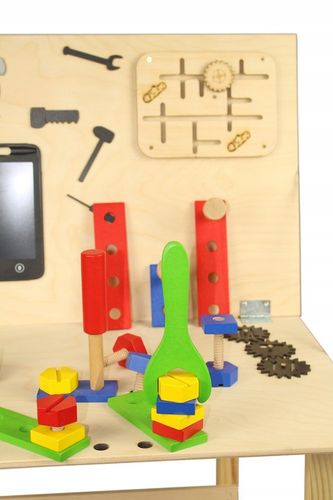 Drewn warsztat majsterkowicz tablet kłódka skrzynka 24 elementy + IMADŁO !! na Arena.pl