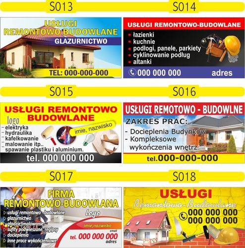 Gotowe banery BANER usługi budowlane murarz 100cm na Arena.pl