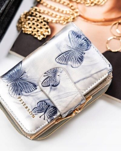 portfel damski w orientacji pionowej ze skóry naturalnej - peterson na Arena.pl