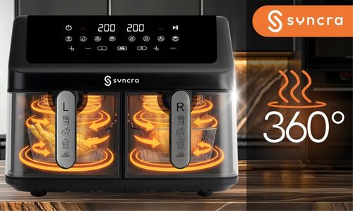 FRYTKOWNICA BEZTŁUSZCZOWA DWUKOMOROWA AIR FRYER 10L FRYTOWNICA na Arena.pl