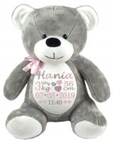 MIŚ PLUSZOWY DUŻY PREZENT CHRZEST HAFT METRYCZKA