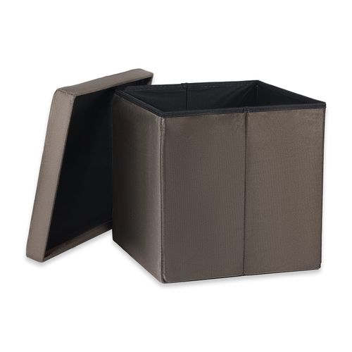 Pufa składana L z guzikami - 38x38x38cm aksamit brąz x 8 na Arena.pl