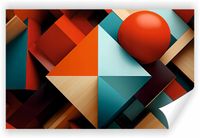 Fototapeta PREMIUM STRUKTURA ZMYWALANA kolorowe geometryczne kształty