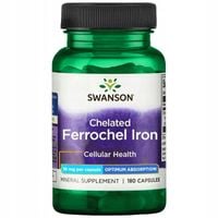 SWANSON Albion CHELAT ŻELAZO Ferrochel 18mg 180 kapsułek Odporność ENERGIA