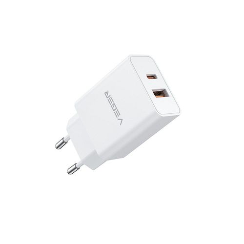 VEGER ładowarka sieciowa USB A + Typ C PD QC3.0 3A 30W VLS302U biała na Arena.pl