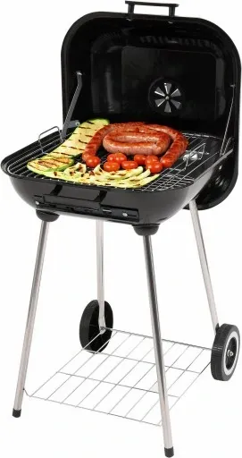 GRIL GRILL OGRODOWY Z POKRYWĄ KOŁAMI BBQ 40X45CM zdjęcie 2