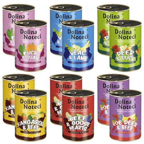 DOLINA NOTECI SUPERFOOD Karma mokra dla psa MIX 12 x 400g bezzbożowa na Arena.pl