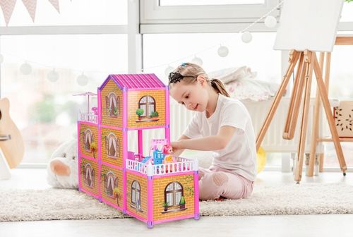 Domek dla Lalek 2 Laleczki 3 Piętra Mebelki Do Zestawu Dla Dzieci Akcesoria na Arena.pl