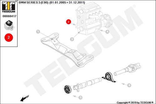 BMW 3 E90 PODUSZKA SILNIKA LEWA E90 05-11 na Arena.pl
