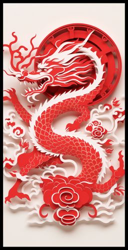 Plakat 50x100cm Czerwony Smok na Arena.pl