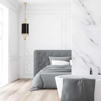 Klasyczna LAMPA wisząca Lunga Gold Nero Orlicki Design abażurowa OPRAWA okrągły ZWIS tuba na łańcuchu czarna złota