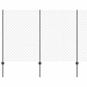 Ogrodzenie z słupkami Szary 1.6 x 10 m Stal