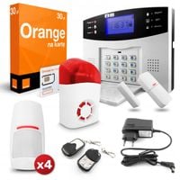 Bezprzewodowy Alarm GSM 4x PIR Syrena + SIM Orange