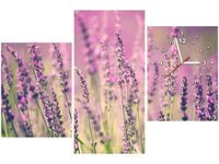 60CM 90 ZEGAR 3 ELEM LAWENDA ŚCIENNY