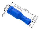 Konektor izolowany gniazdo 4,0/24,5mm niebieski 100szt.