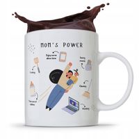 Kubek Prezent Urodzinowy Dla Mamy Mom's Power Z Nadrukiem Ze Zdjęciem