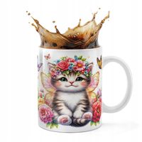 KUBEK CERAMICZNY 330ML DRUK - ZWIERZĘTA KOT KOTEK KICIUŚ SŁODKI