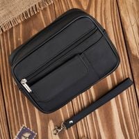 saszetka męska skórzana do ręki czarna klasyczna abruzzo abr-07