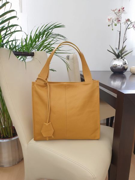 VERA PELLE torebka damska skórzana shopper klasyczna na ramię V074 c.taupe zdjęcie 2