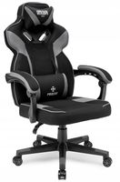 Materiałowy fotel gamingowy biurowy krzesło gracza czarny - Tkanina