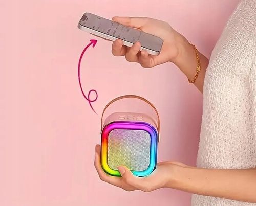 ZESTAW KARAOKE BEZPRZEWODOWY PRZENOŚNY 2x MIKROFON + GŁOŚNIK BLUETOOTH RGB na Arena.pl