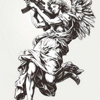 Plakat 20x20cm Anioł Wojny