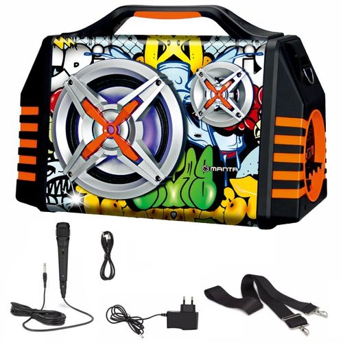 Głośnik Bluetooth Przenośny Karaoke Mikrofon Manta Helios 2 USB, AUX, FM 8h na Arena.pl