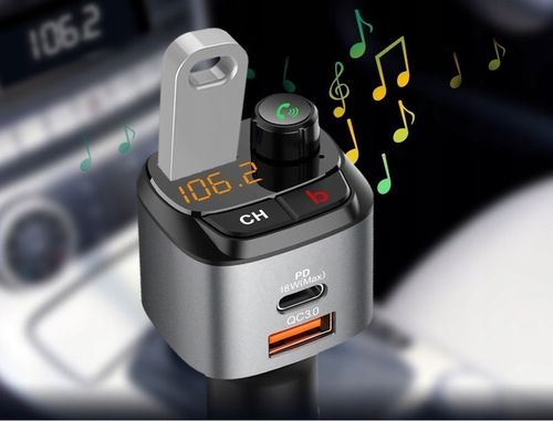 Transmiter FM Bluetooth BT Feegar Szybka Ładowarka QC 3.0 PD MP3 Audio USB na Arena.pl