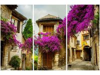 60 90CM OBRAZ 3 ELEM STARE MIASTO PROWANSJI DRUK PŁÓTNO RAMA