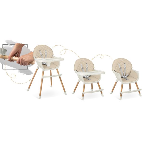 Krzesełko do karmienia Nukido Lilo beżowe zdjęcie 13