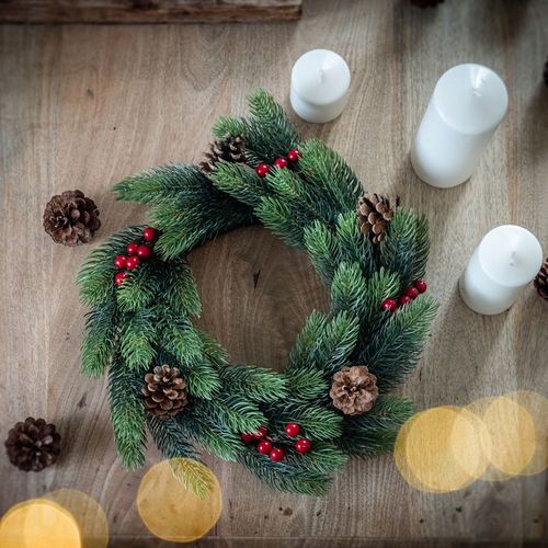 WIANEK ŚWIĄTECZNY STROIK NA DRZWI STÓŁ WIENIEC OZDOBA PREMIUM ŚWIĘTA 45 cm na Arena.pl