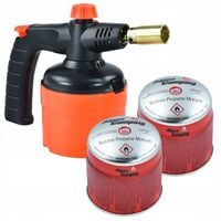 PALNIK GAZOWY Z ZAPŁONEM PIEZO + 2x KARTUSZ GAZ LAMPA LUTOWNICZA