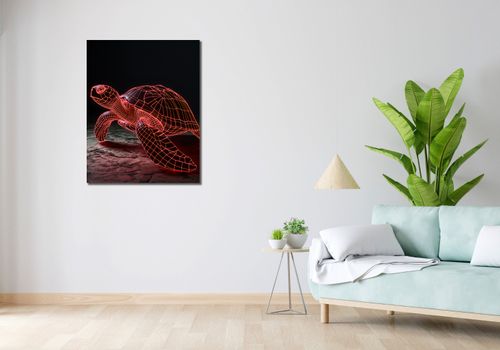 Obraz 70x90cm Neonowy Żółw na Arena.pl