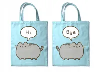 PUSHEEN torba na zakupy, prezenty, korki HI - BYE 40cm DWUSTRONNA