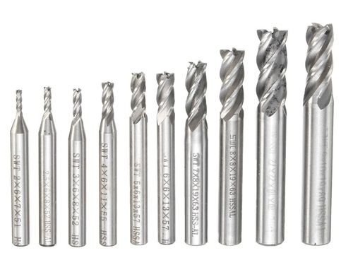 FREZY PALCOWE HSS-AL 2-12mm 4 PIÓRA- ZESTAW 10szt. na Arena.pl