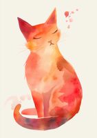 Plakat 29,7x42cm Akwarelowy Kot