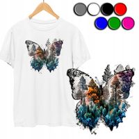 KOSZULKA DZIECIĘCA T-SHIRT Z NADRUKIEM - MOTYLE MOTYLKI MOTYL - L 146-152