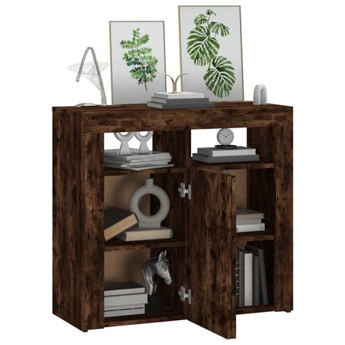 Szafka z oświetleniem LED, przydymiony dąb, 80x35x75 cm na Arena.pl