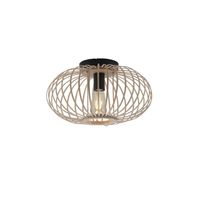 Skandynawska lampa sufitowa Racoon okrągła do salonu drewno