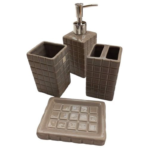 Ceramiczny Zestaw Łazienkowy 4 Części Cappucino na Arena.pl