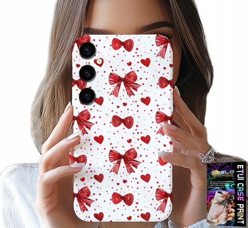 ETUI DO SAMSUNG GALAXY S24 PLUS - CZERWONE WSTĄŻKI WSTĄŻKA MODNE WZORY na Arena.pl