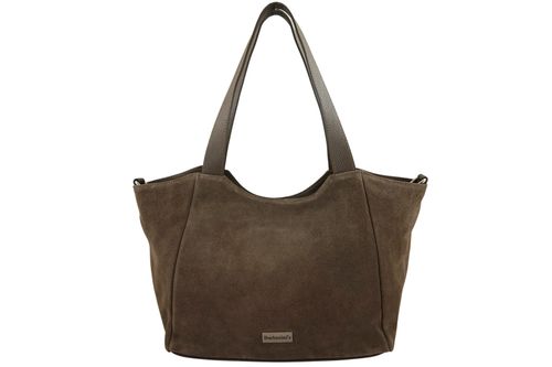 Torebka damska zamszowa typu worek - Beżowa ciemna na Arena.pl