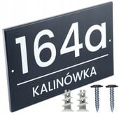 TABLICZKA ADRESOWA UV Numer na dom METALOWA ANTRACYT duża KOŁKI WKRĘTY