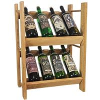 Stojak na wino i napoje drewniany 2-poziomowy regał ukośny 8 butelek wina