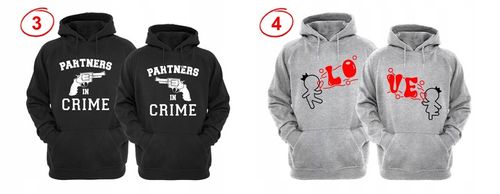 ZESTAW DWÓCH BLUZ Z KAPTUREM DLA ZAKOCHANYCH PAR na Arena.pl