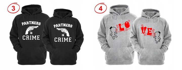 ZESTAW DWÓCH BLUZ Z KAPTUREM DLA ZAKOCHANYCH PAR zdjęcie 10