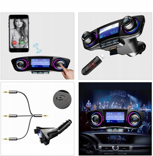 TRANSMITER FM BLUETOOTH 5.0 USB MULTIMEDIALNY 8w1 na Arena.pl