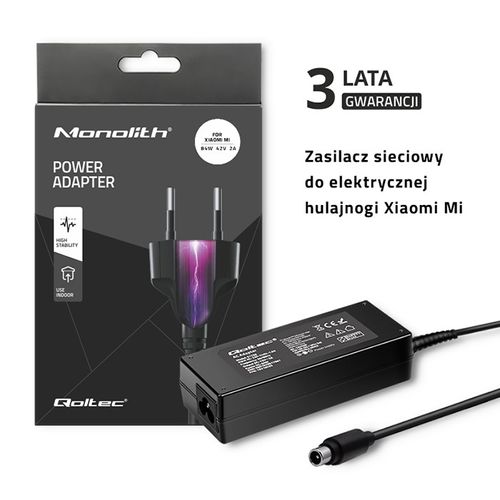 Qoltec Zasilacz do elektrycznej hulajnogi Xiaomi Mi | 84W | 42V | 2A | 8.0*8.0+pin | +kabel zasilający na Arena.pl